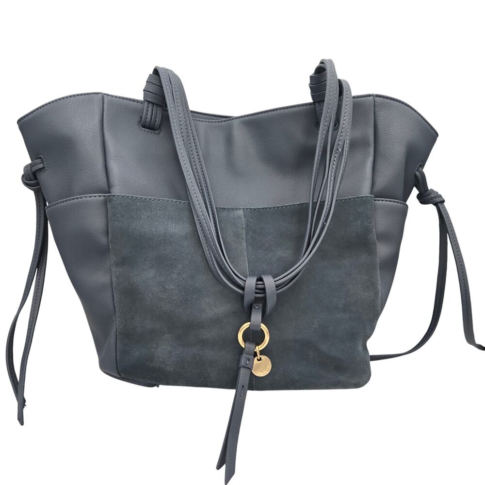 Moda Luxe Chloe Hobo Bag Blue Suede, Vegan Leather